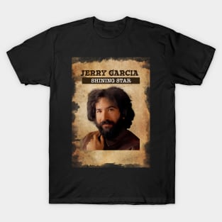 vintage Old Paper 80s Style Jerry Garcia T-Shirt